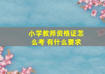 小学教师资格证怎么考 有什么要求